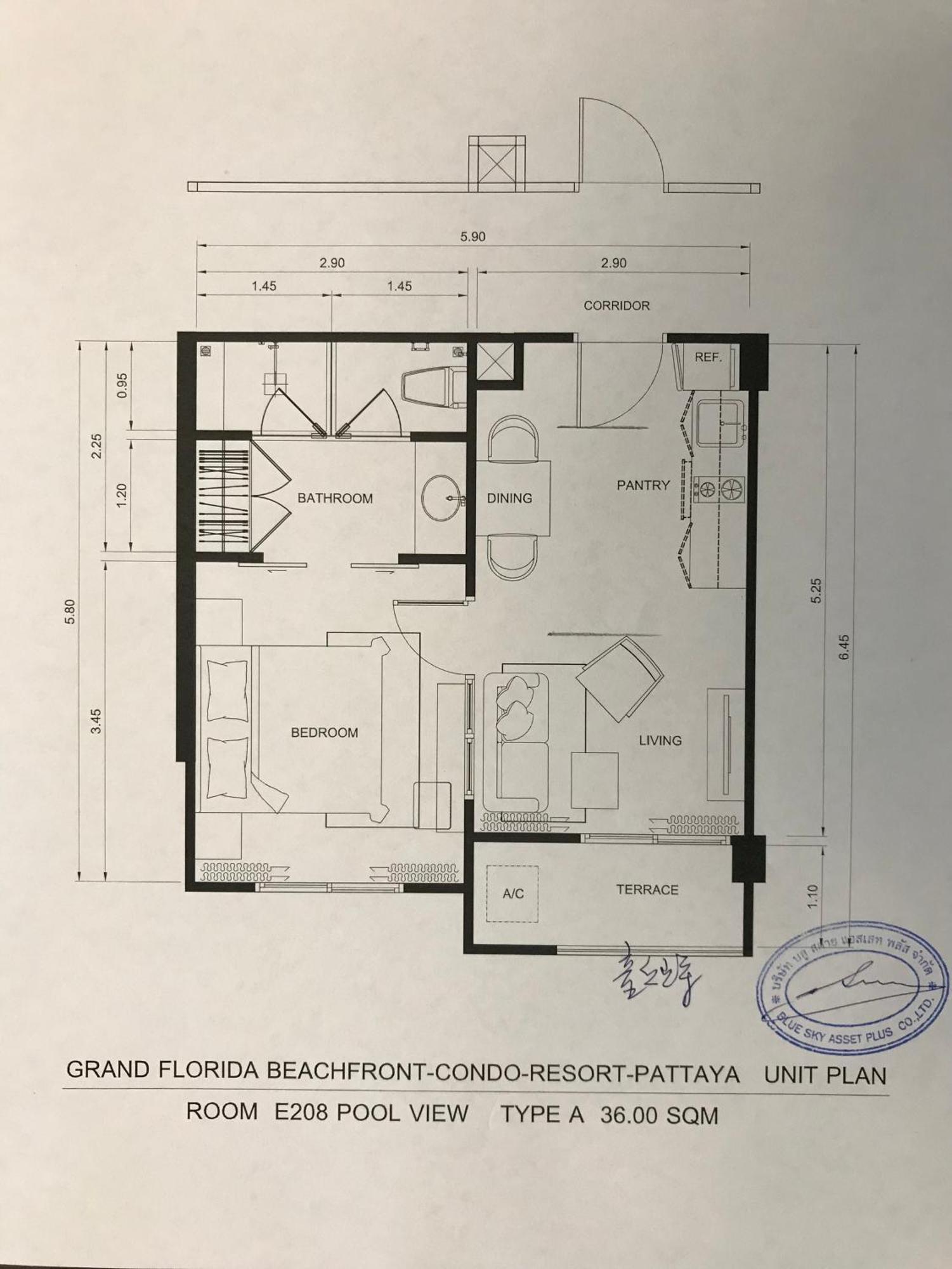 נה ג'ומטיין Grand Florida芭提雅带免费游泳池温泉和健身房和办公区水上花园公寓e208 מראה חיצוני תמונה